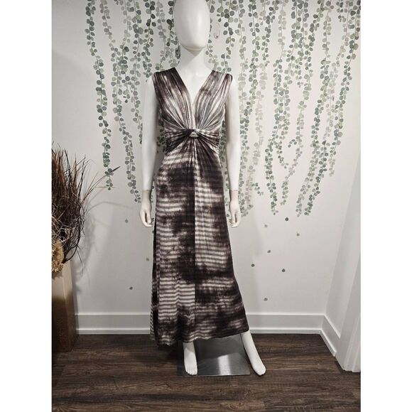 Drew Tie Dye Stripe Maxi Dress Sleeveless Charcoal Small NWT - Picture 4 of 12